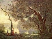 Jean-Baptiste Camille Corot Erinnerung an Mortefontaine oil on canvas